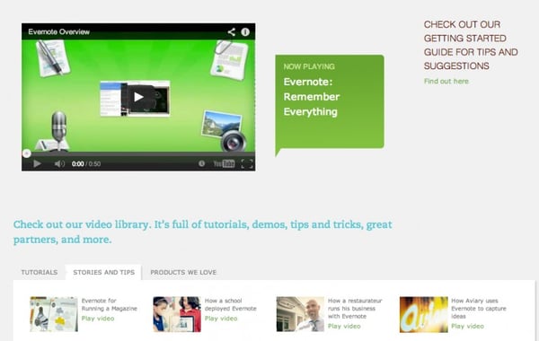 Here's how Evernote uses video in their visual content marketing. 
