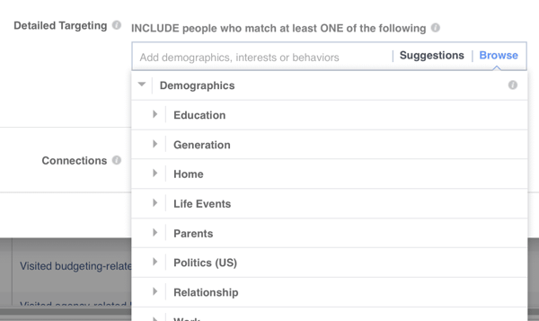 Facebook ads targeting by demographics